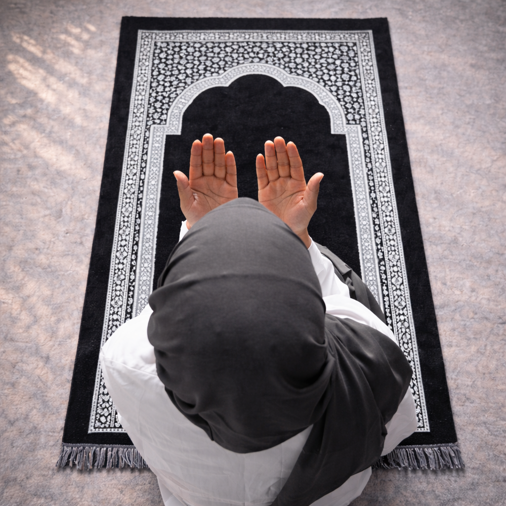 Ramadan cadeau – Myramadanbox® Gebedsmat Set Sabr (gepersonaliseerd)  Een betekenisvol Ramadan cadeau dat herinnert aan geduld