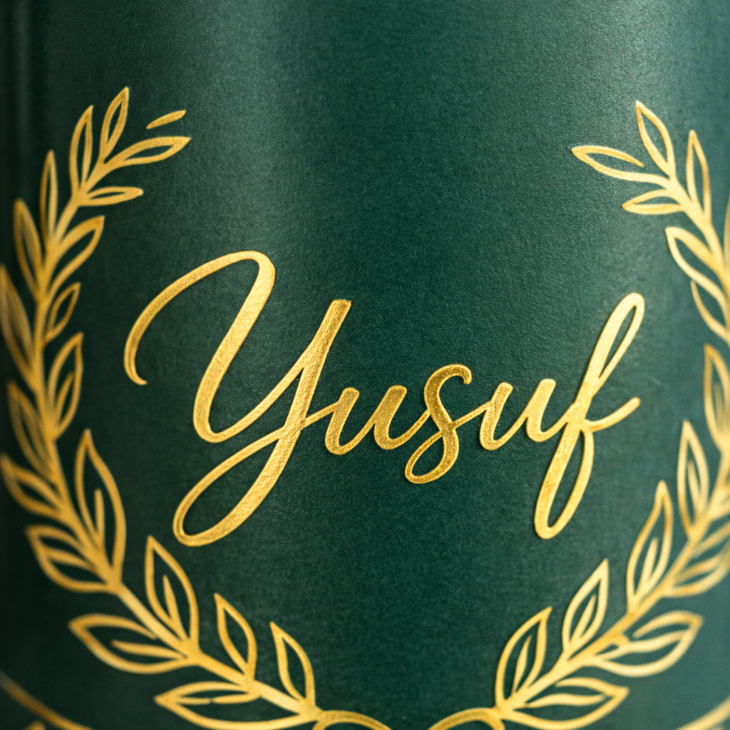 Gebedskleed & tasbih in luxe koker, gepersonaliseerd met naam.