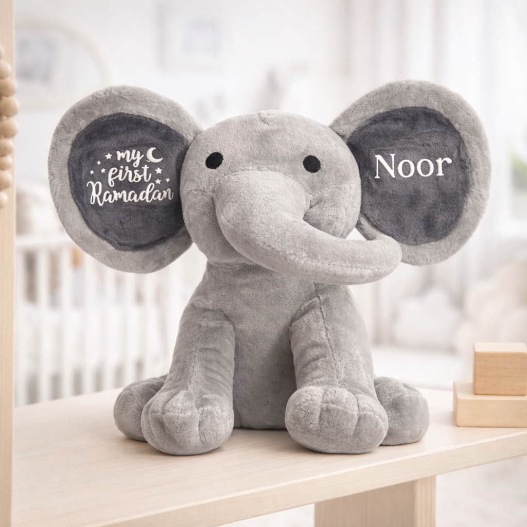 Gepersonaliseerde “My First Ramadan” Olifant Noor – Luxe Ramadan Aandenken