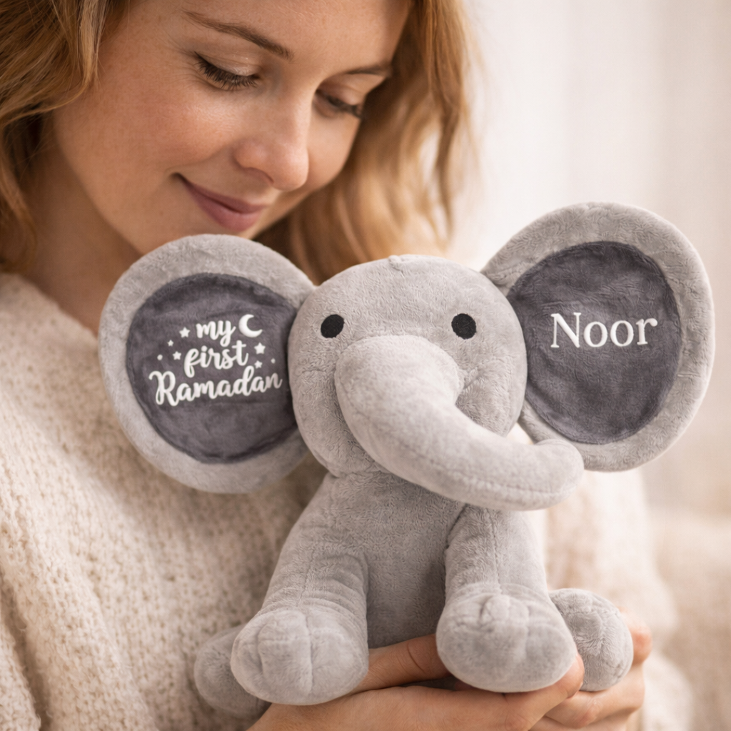 Gepersonaliseerde “My First Ramadan” Olifant Noor – Luxe Ramadan Aandenken
