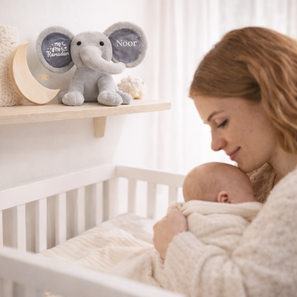 Gepersonaliseerde “My First Ramadan” Olifant Noor – Luxe Ramadan Aandenken